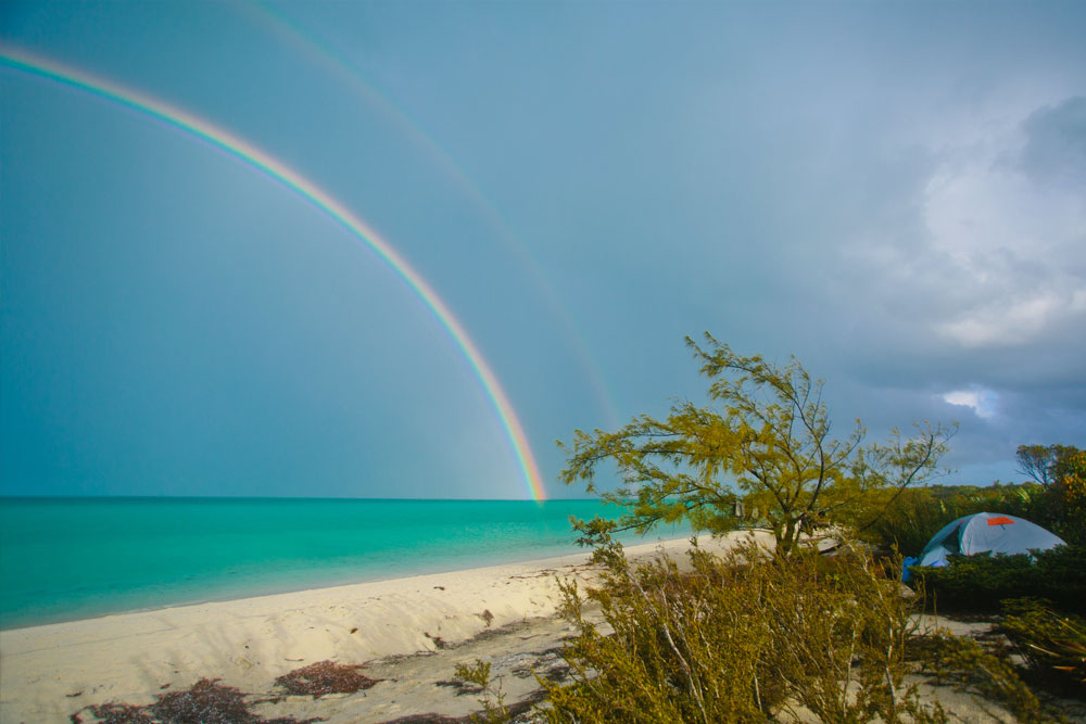 Rainbow sea kayak expedition camping