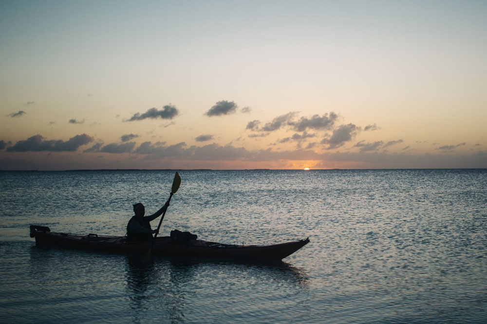 Sunset paddling Bahamas kayak tour