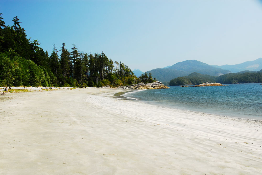 Beautiful sandy beach along the BC coast.