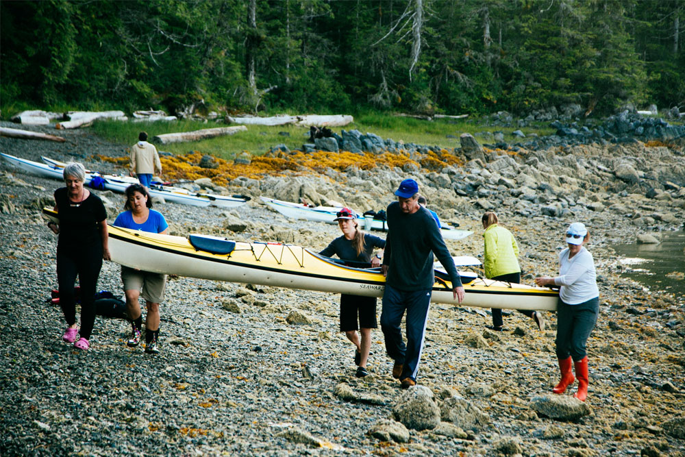 Carying Kayaks - Great Bear Rainforest