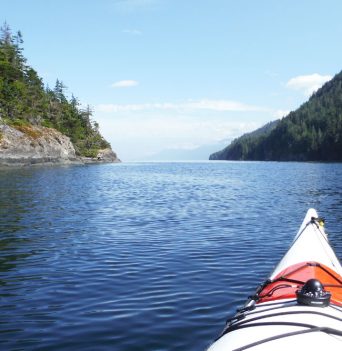 Kayak paddling on the Johnstone Strait
