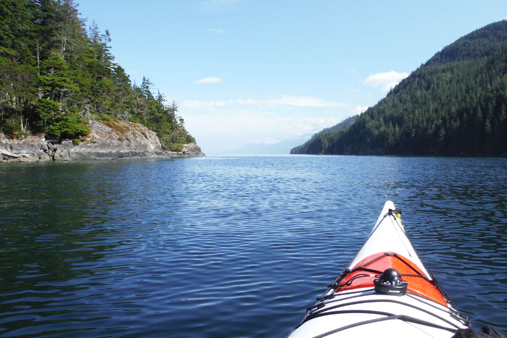 Kayak paddling on the Johnstone Strait