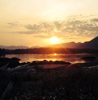 Sunset over the ocean Vancouver Island