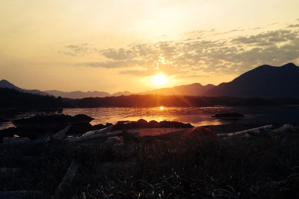 Sunset over the ocean Vancouver Island