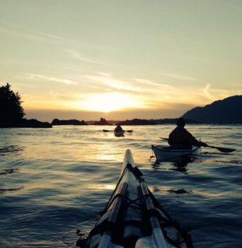 Sunset paddle Vancouver Island