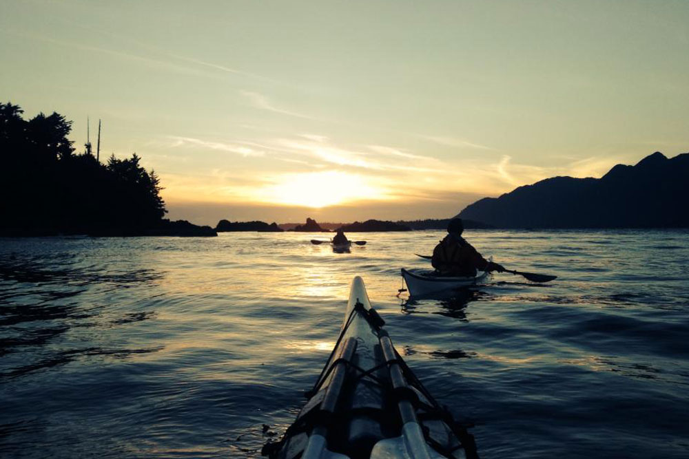 Sunset paddle Vancouver Island
