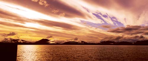 patagonia dramatic sunset mountains