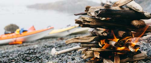 Great Bear Rainforest beach campfire