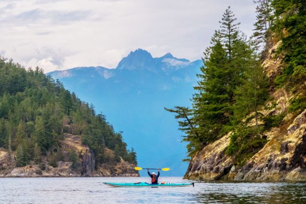 Happy kayaker Desolation sound