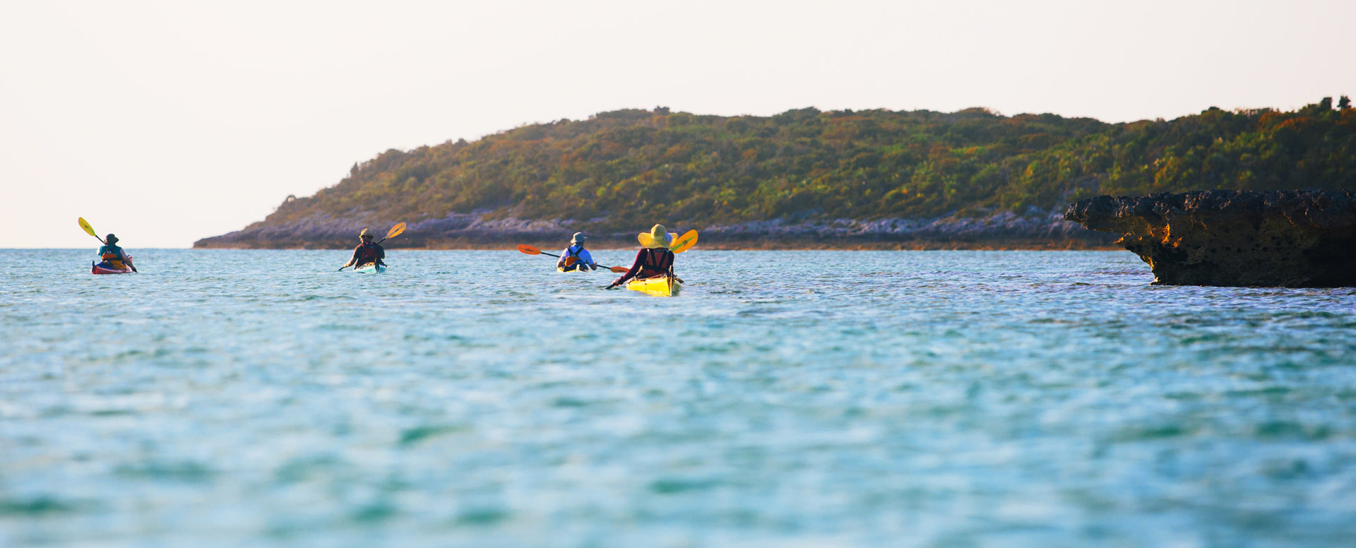 Clear skies and calm seas kayaking