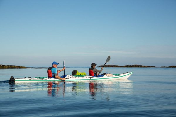 couple kayaking together