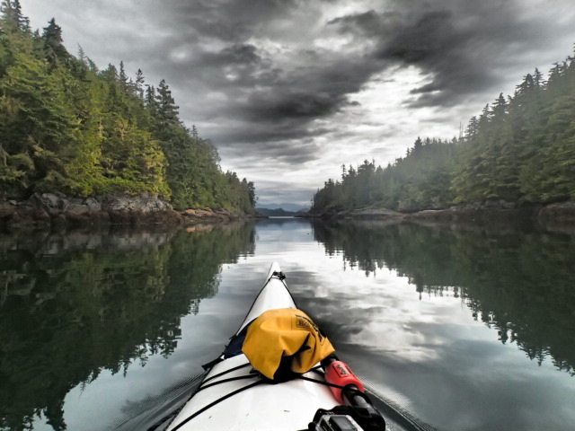 Kayaking through a ravine