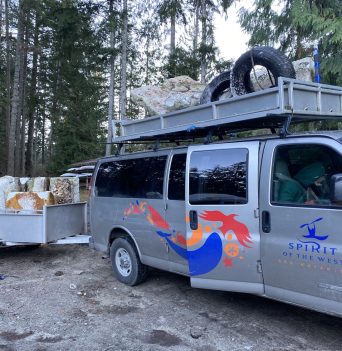 Marine Debris Removal with kayaking vans and trailer