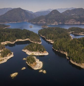 Aerial view of the Discovery Islands