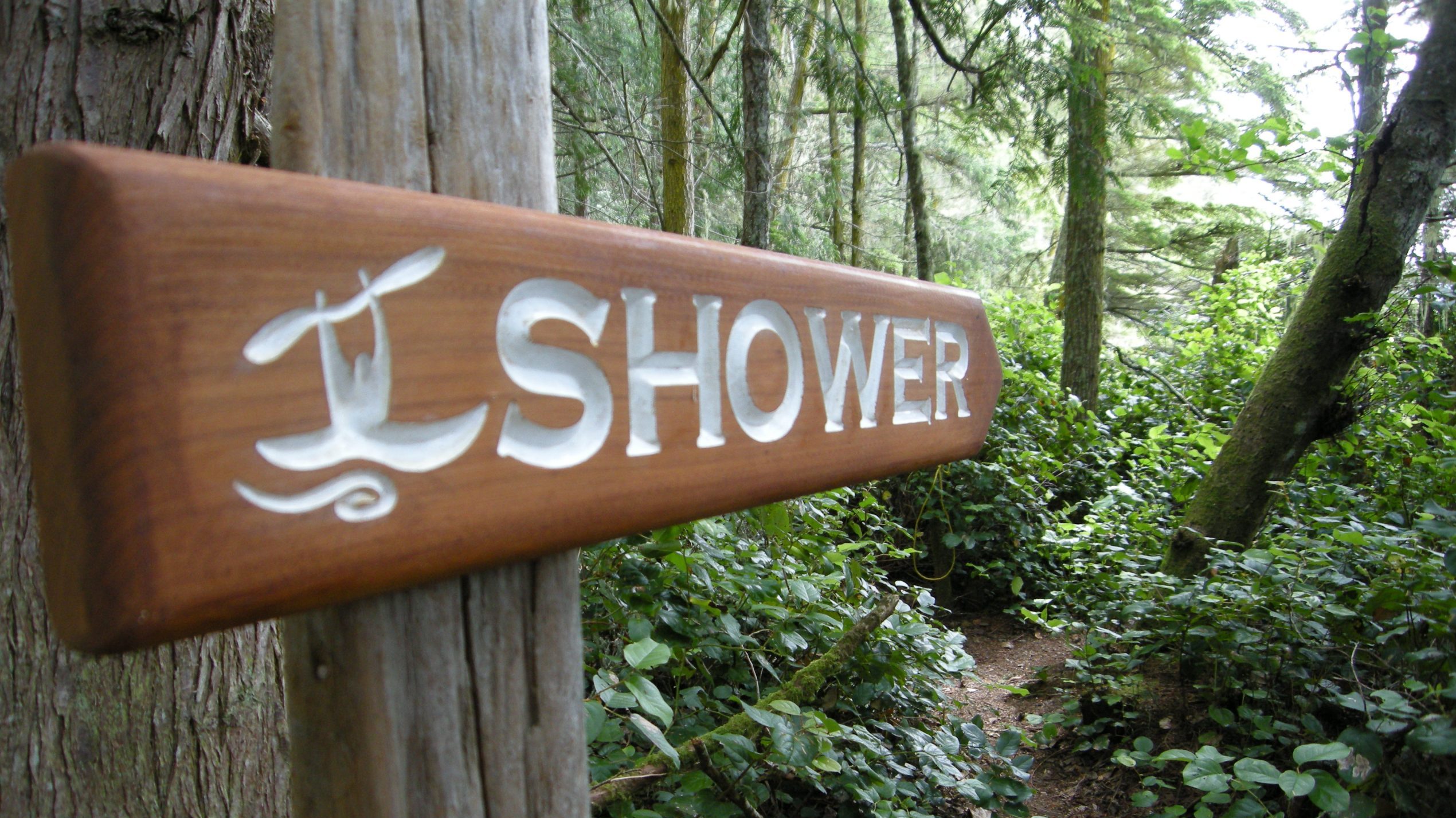 Camp shower sign