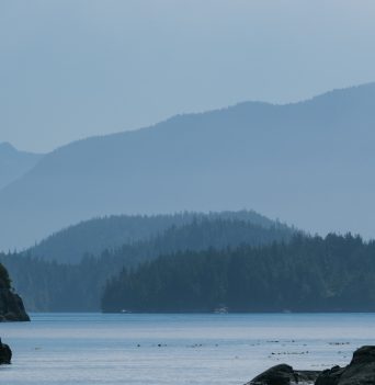 Johnstone Strait with BC coastal mountains
