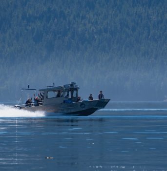 Water taxi ride into basecamp