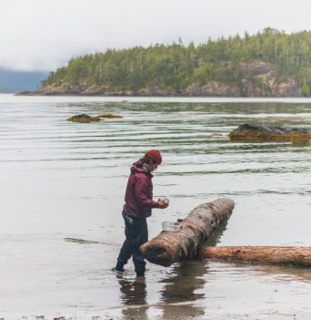 Lunch by the water camping
