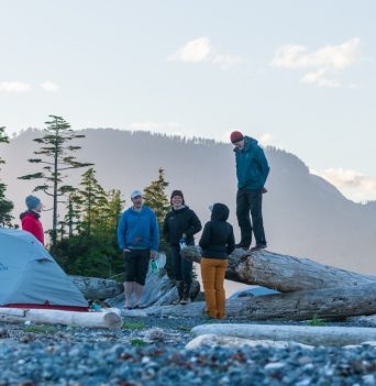 Kayaking group tour tents