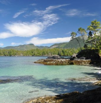 Blue water and sandy beaches BC