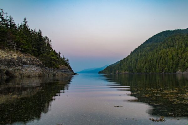 Pastel sunset over the Johnstone Strait