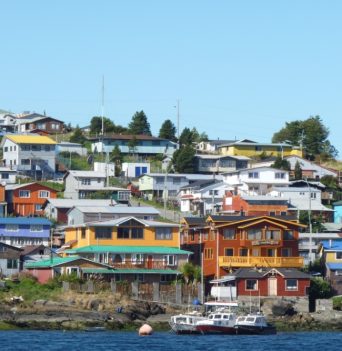 Colourful seaside town in Chile