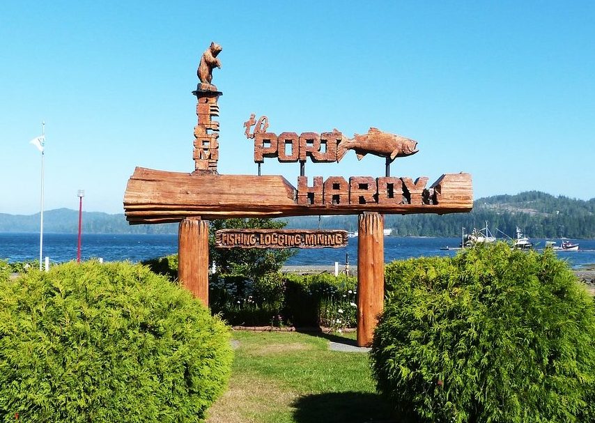 The town sign in Port Hardy on Northern Vancouver Island