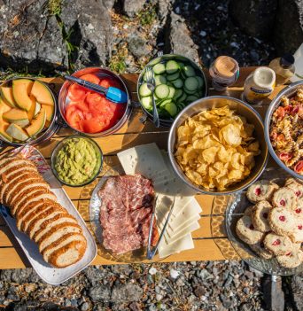 Prepared lunch on a table
