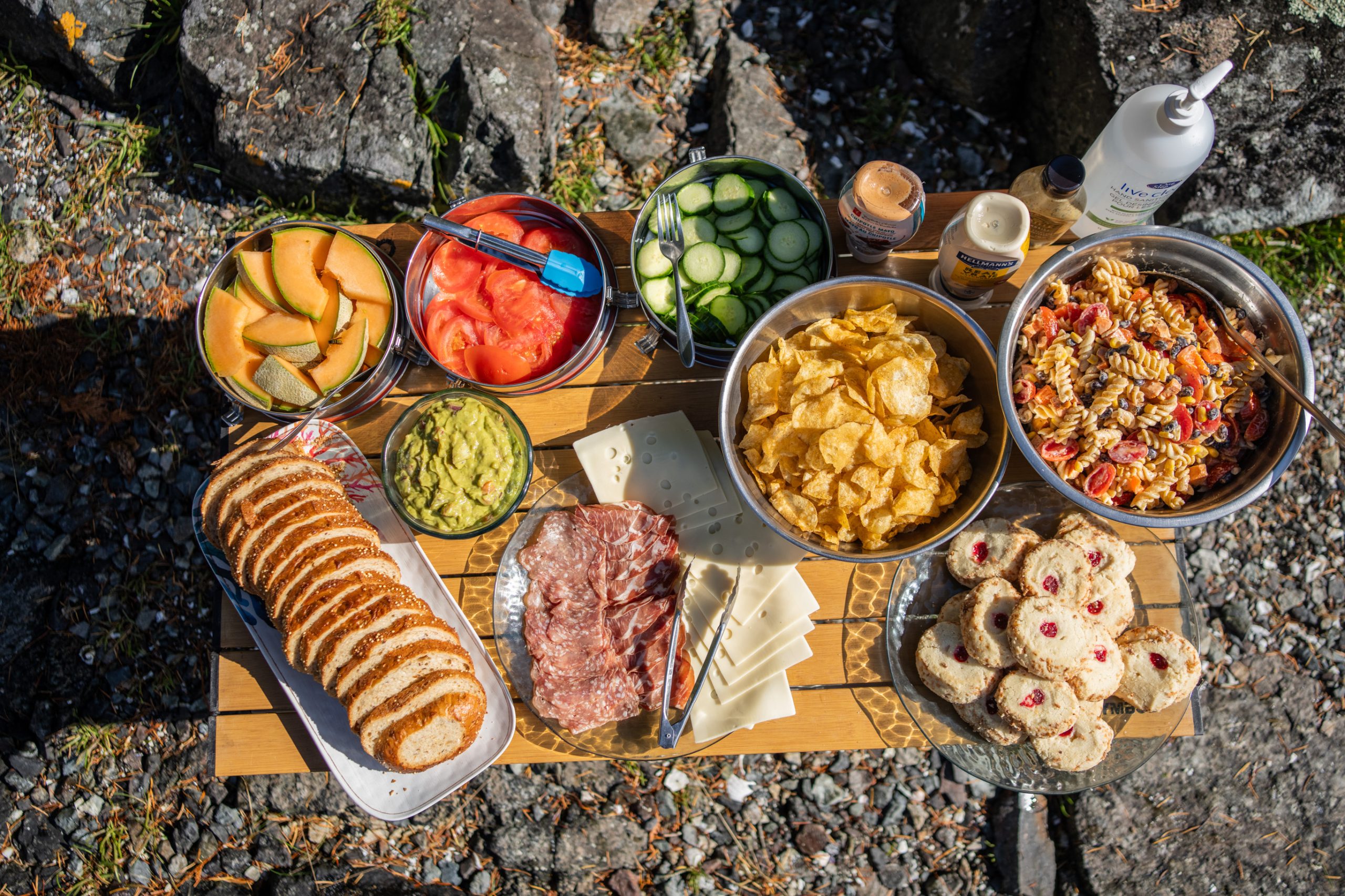 Prepared lunch on a table