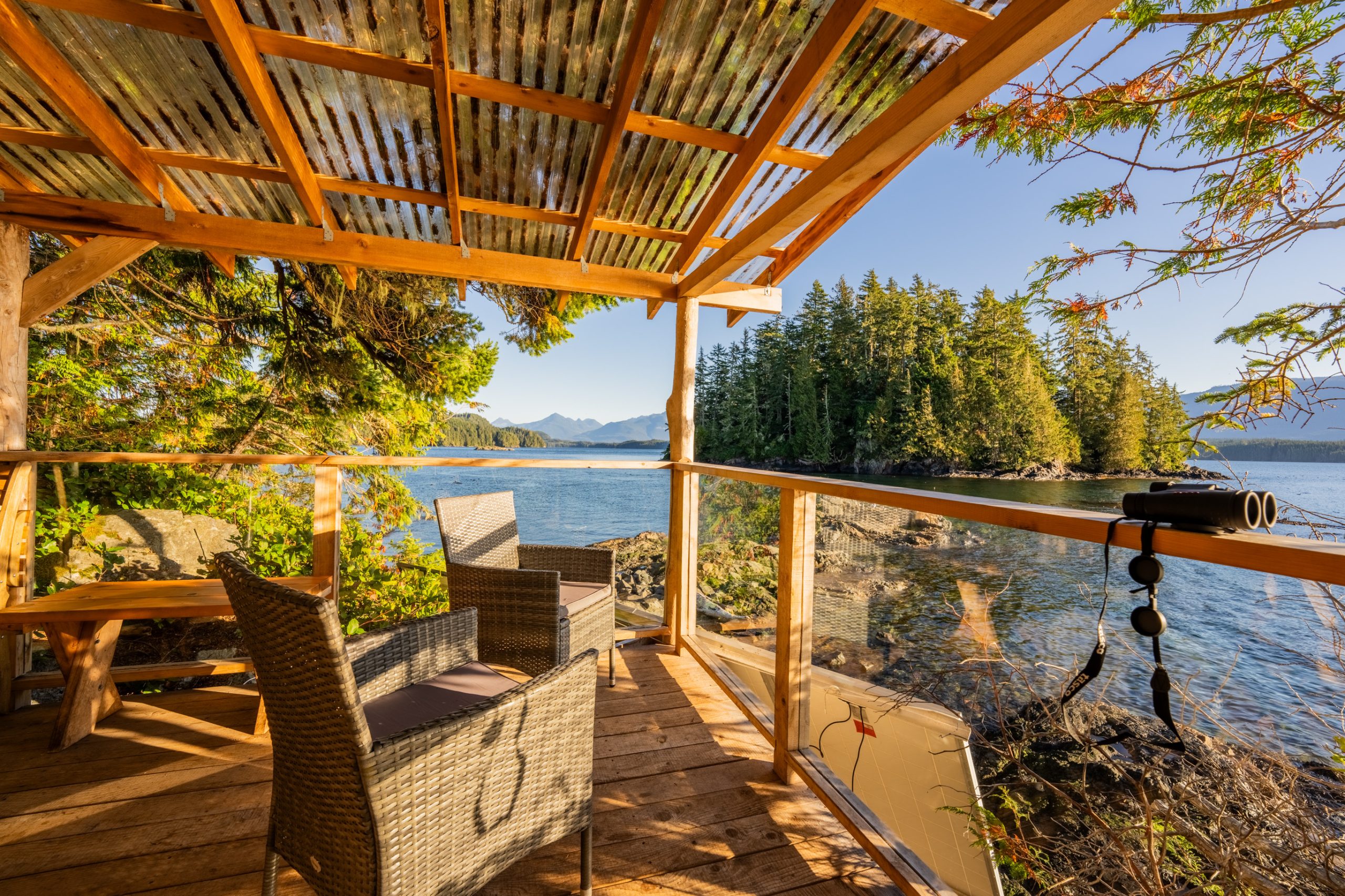 Outdoor lounge overlooking the ocean
