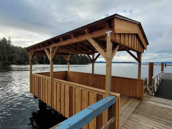 Cedar structure over water