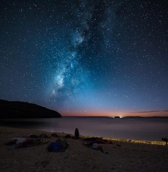 The milky way above a group of campers on Isla Espiritu Santo