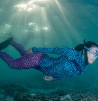 A woman snorkelling in Baja Mexico