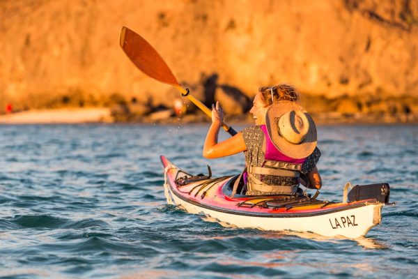A woman paddling in Baja Mexico