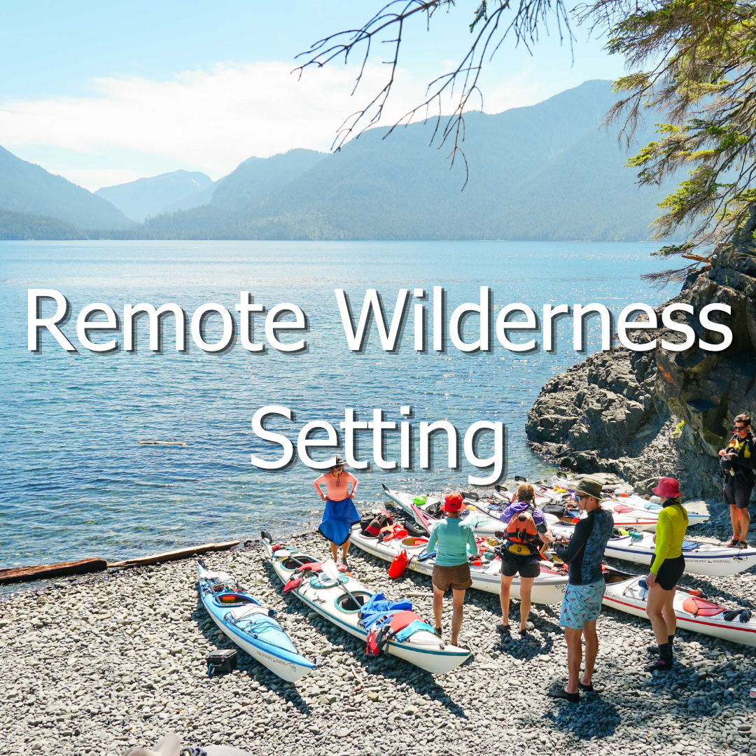 Paddlers on remote beach