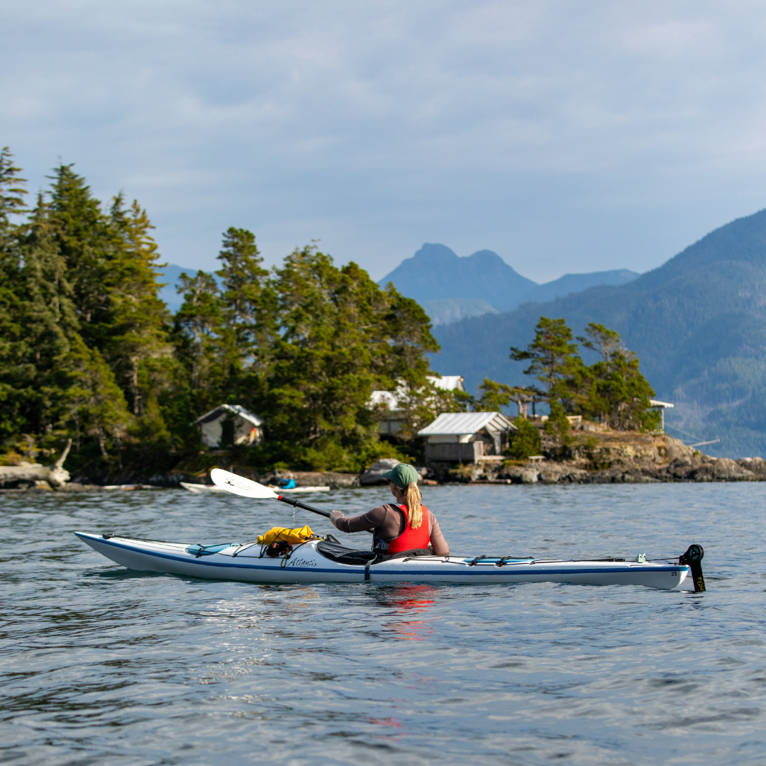 Paddler in front of basecamp.